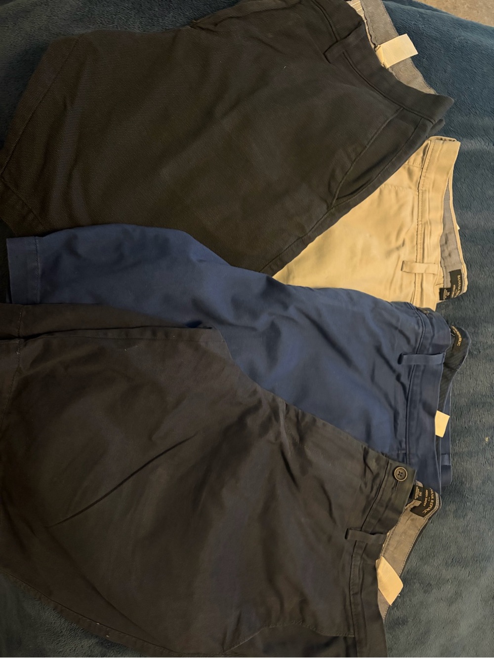Banana Republic Chino shorts in Black, Navy, Blue, and Khaki